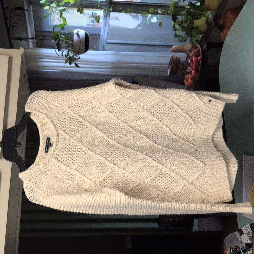 American Eagle Outfitters Cream Knit Sweater